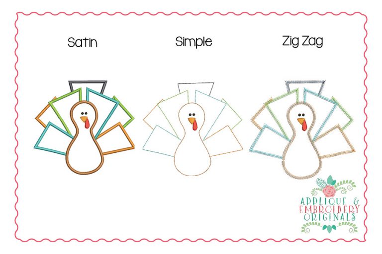 2147 Turkey Rectangle Boy All-In-One Applique Design - Image 3