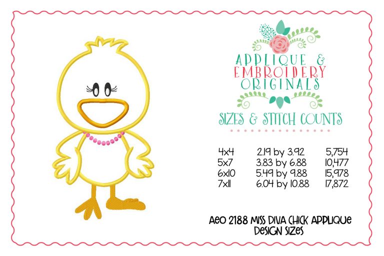 2188 Miss Diva Chick Applique Design - Image 2