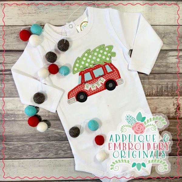 2237 Christmas Car with Tree Applique Design - Image 2