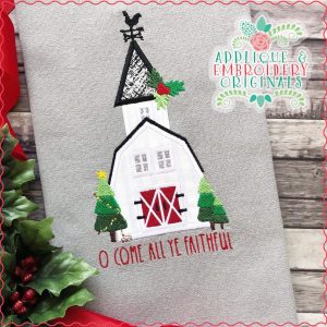 2239 Christmas Farm Church Applique Design