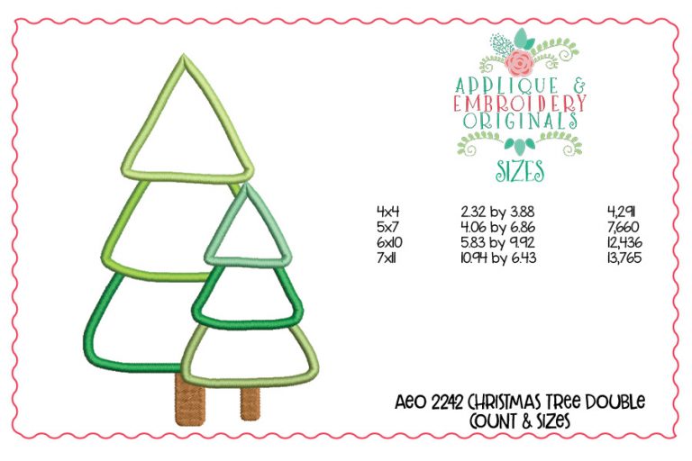 2242 Christmas Tree Double Applique Design - Image 2