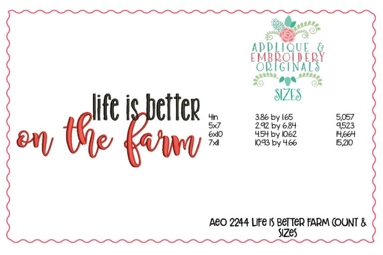 2244 Life is Better on the Farm Embroidery Design - Image 3