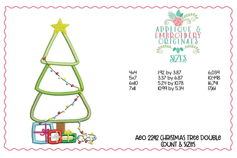 2245 Christmas Tree with Lights Applique Design - Image 3