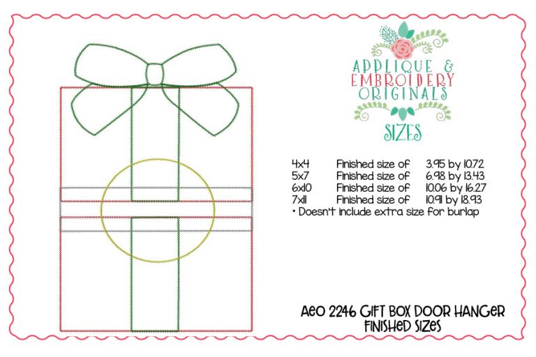 2246 Gift Box Door Hanger In-The-Hoop Design - Image 6
