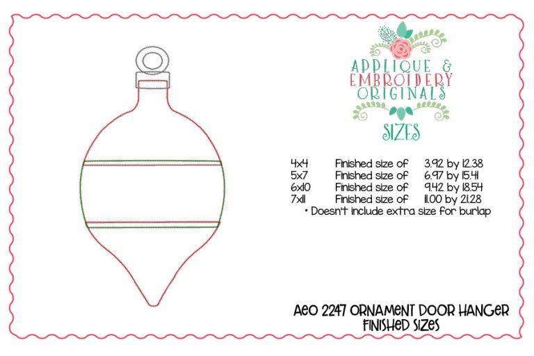 2247 Ornament Door Hanger In-The-Hoop Design - Image 3