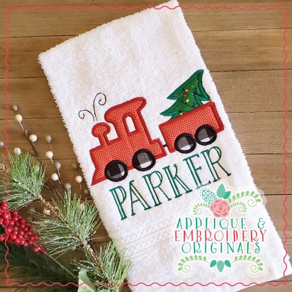 2250 Christmas Train with Tree Applique Design - Image 2