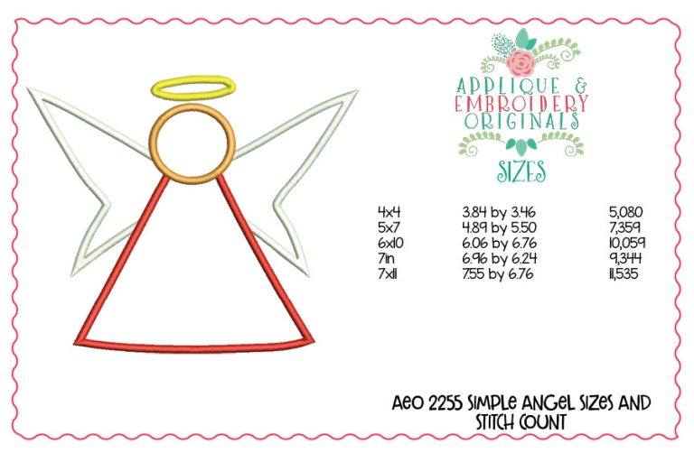 2255 Simple Angel Applique Design - Image 3