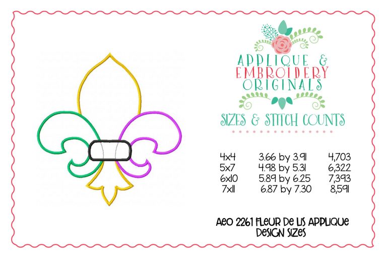 2261 Fleur De Lis Applique Design - Image 2