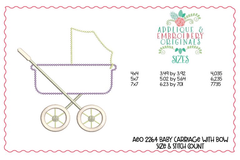 2264 Baby Carriage Applique Design - Image 3