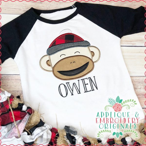 2277 Monkey in Toboggan Applique Design - Image 2