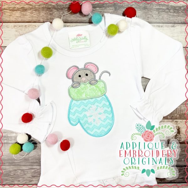 2278 Mouse in Mitten Applique Design - Image 2