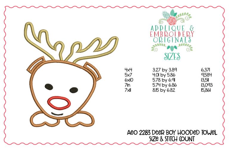 2283 Deer Boy Hooded Towel Design - Image 2