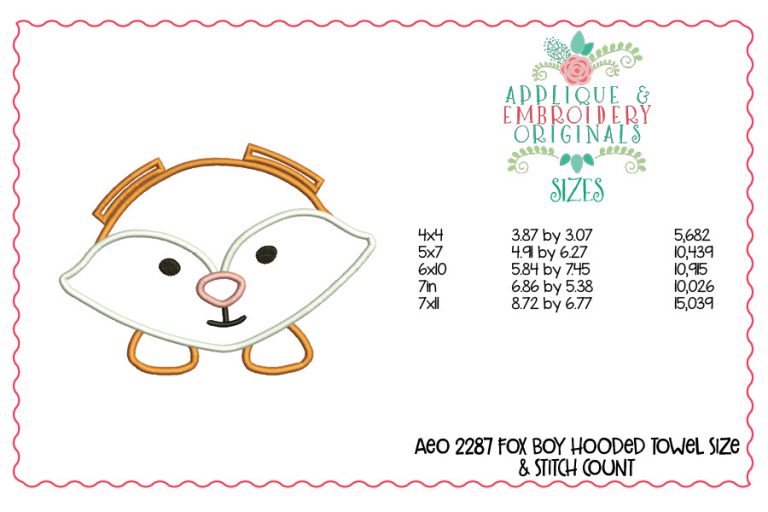 2287 Fox Boy Hooded Towel Design - Image 2