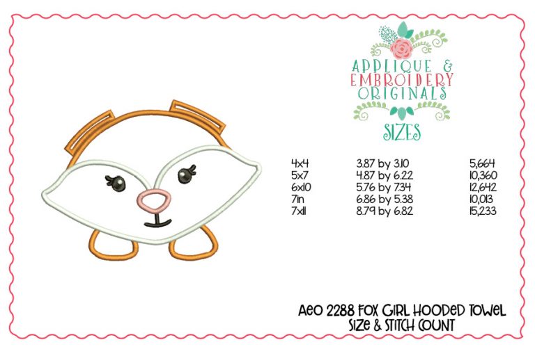 2288 Fox Girl Hooded Towel Design - Image 2