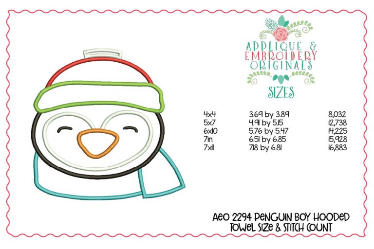 2294 Penguin Boy Hooded Towel Design - Image 2