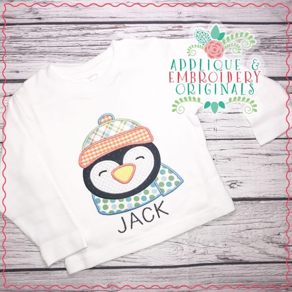 2296 Penguin Boy Peeker Applique Design - Image 2