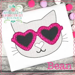 2300 Kitty Heart Sunglasses All-In-One Applique Design