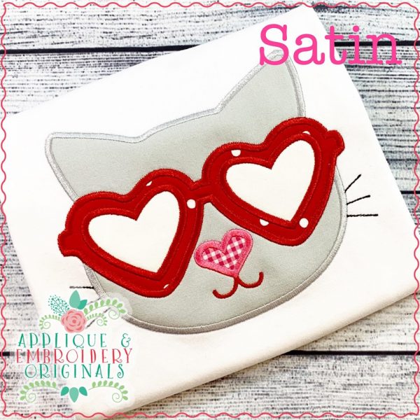 2300 Kitty Heart Sunglasses All-In-One Applique Design - Image 2