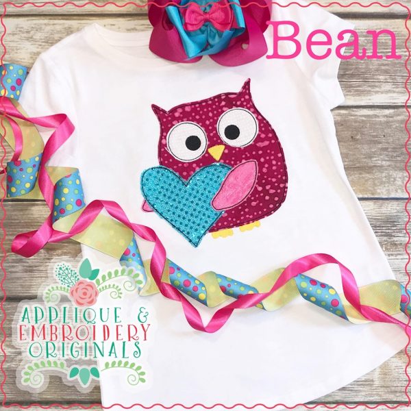 2301 Owl with Heart All-In-One Applique Design - Image 2