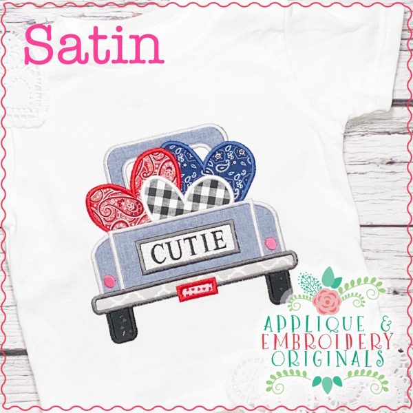 2302 Truck with Hearts All-In-One Applique Design - Image 3