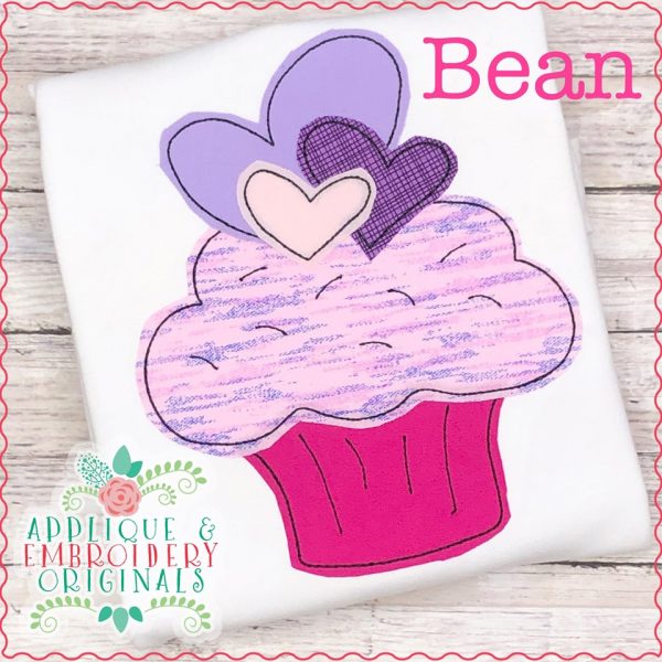 2306 Valentine Cupcake All-In-One Applique Design - Image 3