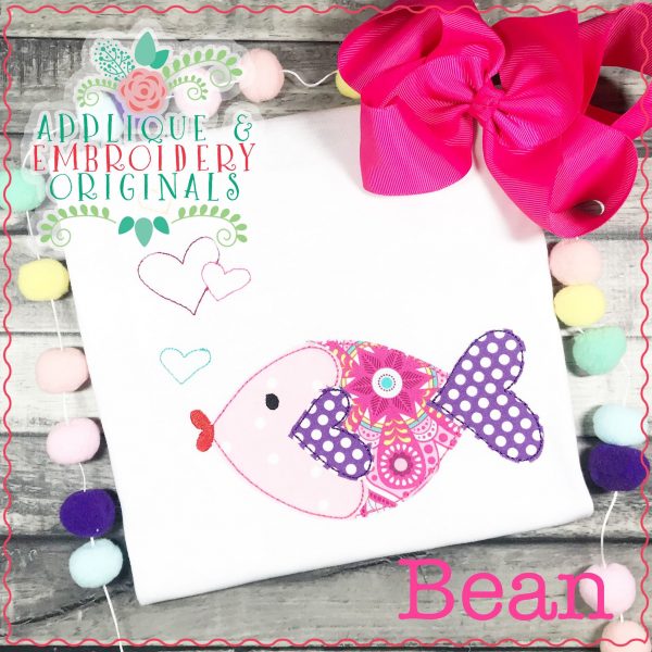 2307 Valentine Fish All-In-One Applique Design - Image 2