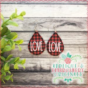 2326 LOVE Earrings In-The-Hoop Design