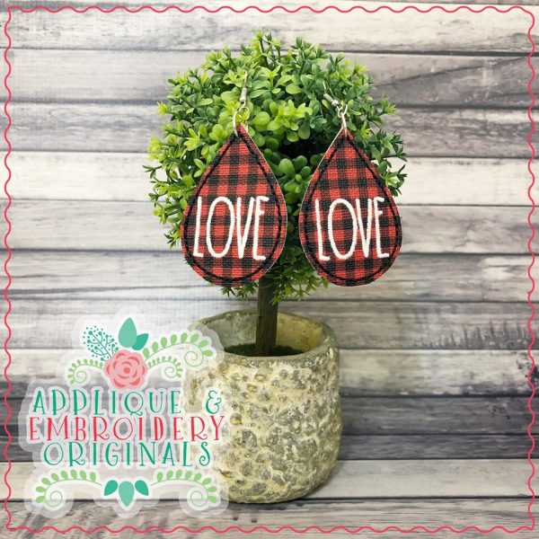 2326 LOVE Earrings In-The-Hoop Design - Image 2