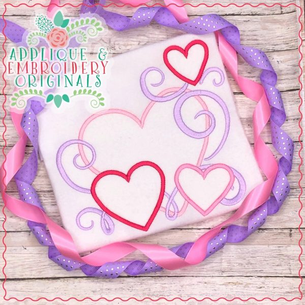 2344 Hearts with Swirls Applique Design - Image 3