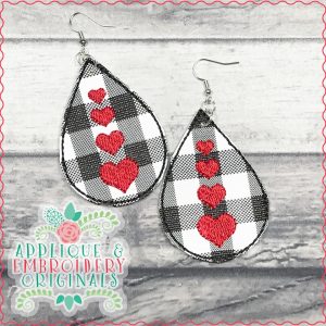 2350 Four Heart Earrings In-The-Hoop Design