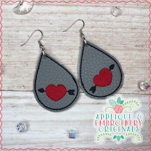 2351 Heart Arrow Earrings In-The-Hoop Design - Image 3