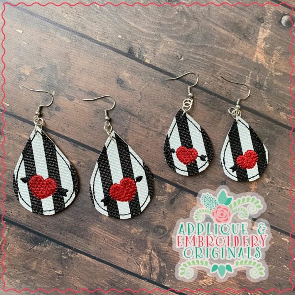 2351 Heart Arrow Earrings In-The-Hoop Design - Image 2