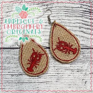 2379 Crawfish Earrings In-The-Hoop Design