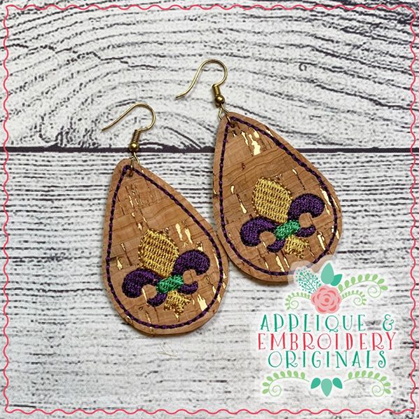 2380 Fleur De Lis Earrings In-The-Hoop Design - Image 3