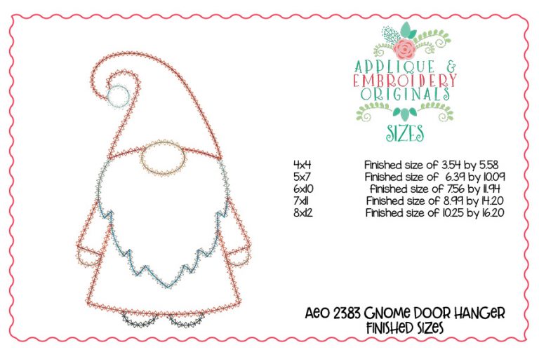 2383 Gnome Door Hanger In-The-Hoop Design - Image 3