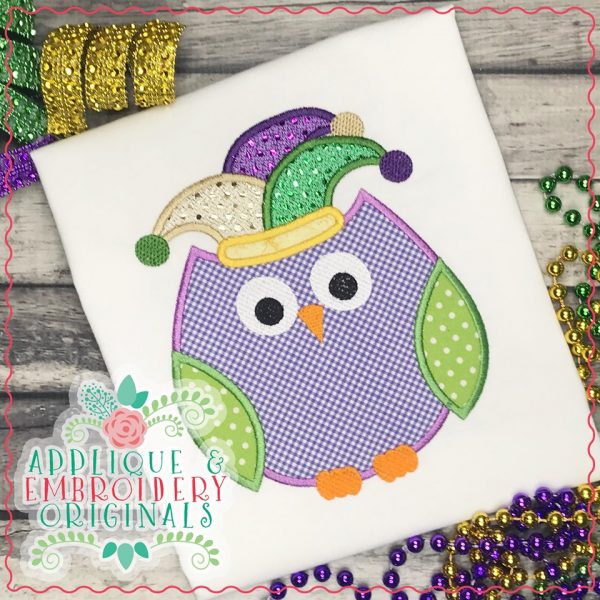 2395 Mardi Gras Owl All-In-One Applique Design - Image 2