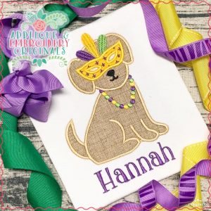 2396 Mardi Gras Puppy All-In-One Applique Design