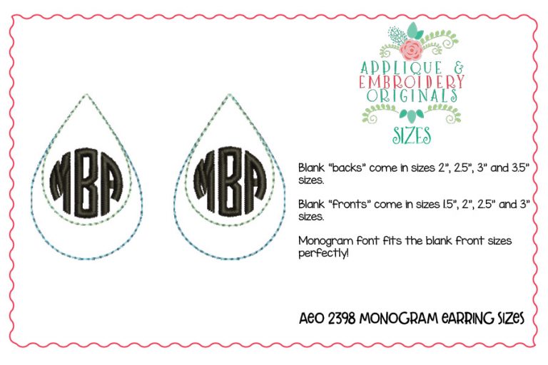 2398 Monogram Earrings In-The-Hoop Design - Image 9