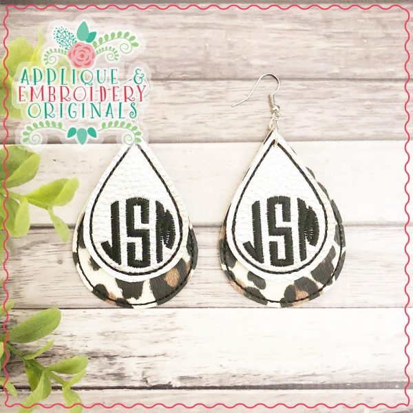 2398 Monogram Earrings In-The-Hoop Design - Image 2