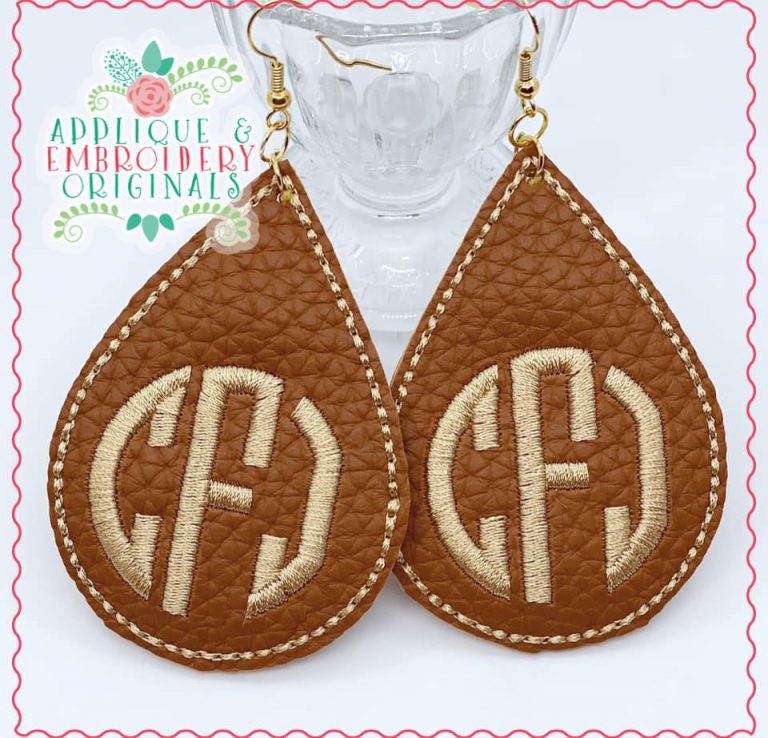 2398 Monogram Earrings In-The-Hoop Design - Image 3