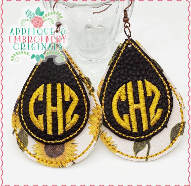 2398 Monogram Earrings In-The-Hoop Design - Image 4