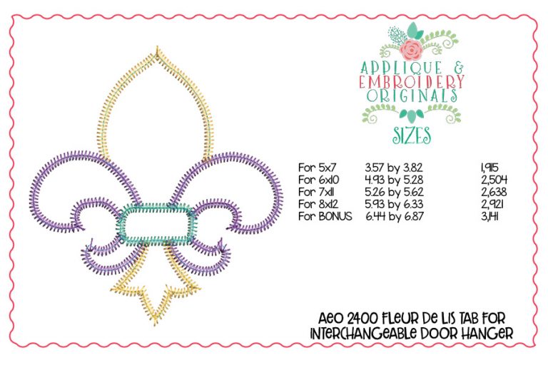 2400 Fleur De Lis Interchangeable Tab Design - Image 5