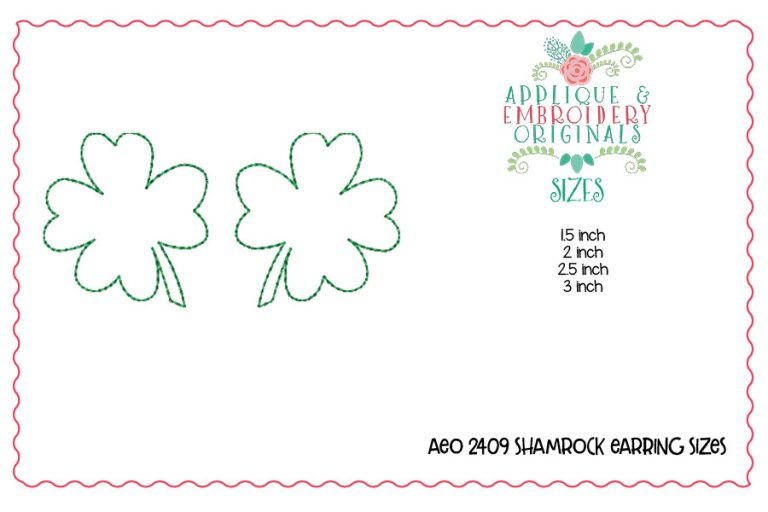 2409 Clover Earrings In-The-Hoop Design - Image 2