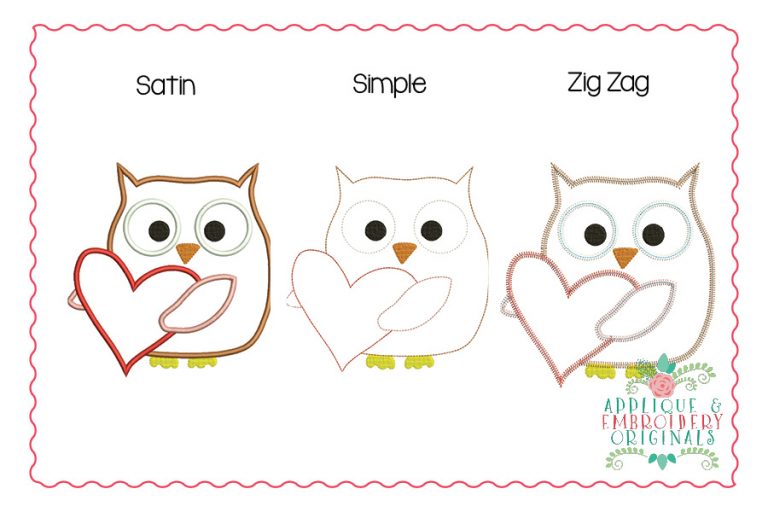 2301 Owl with Heart All-In-One Applique Design - Image 3