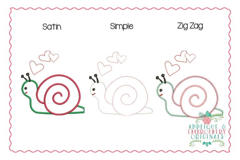 2310 Valentine Snail All-In-One Applique Design - Image 2