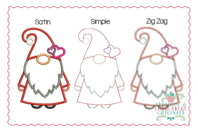 2309 Valentine Gnome All-In-One Applique Design - Image 4