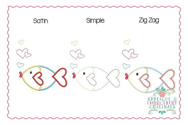 2307 Valentine Fish All-In-One Applique Design - Image 5