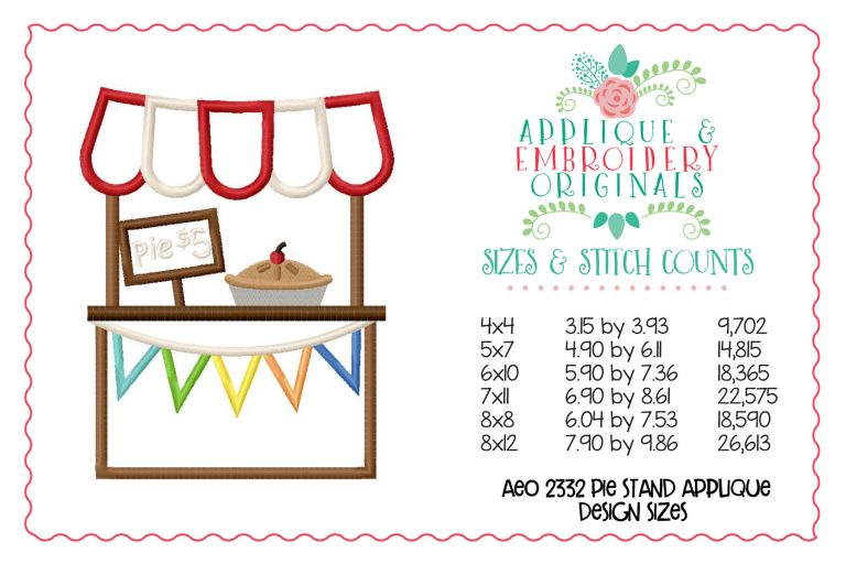 2332 Pie Stand Applique Design - Image 2