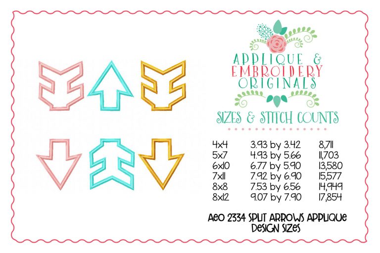 2334 Split Arrows Applique Design - Image 2
