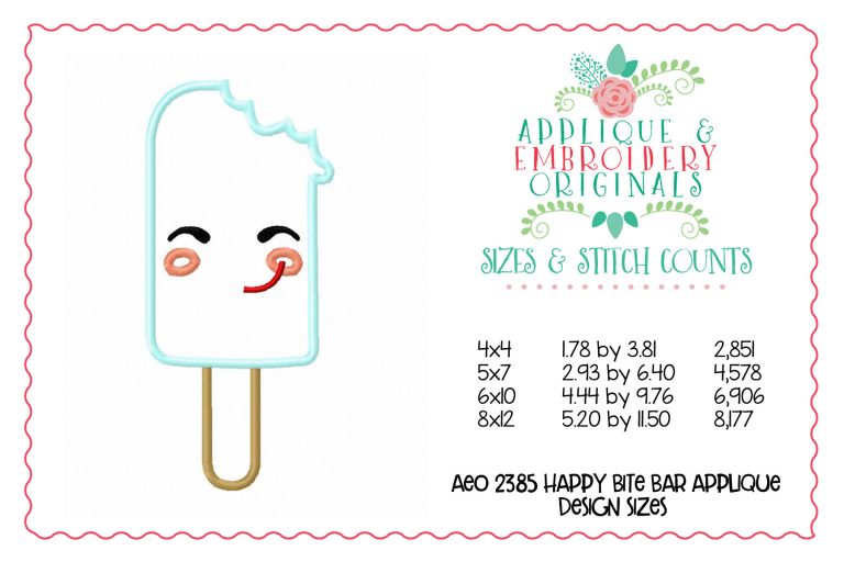 2385 Happy Bite Bar Applique Design - Image 2